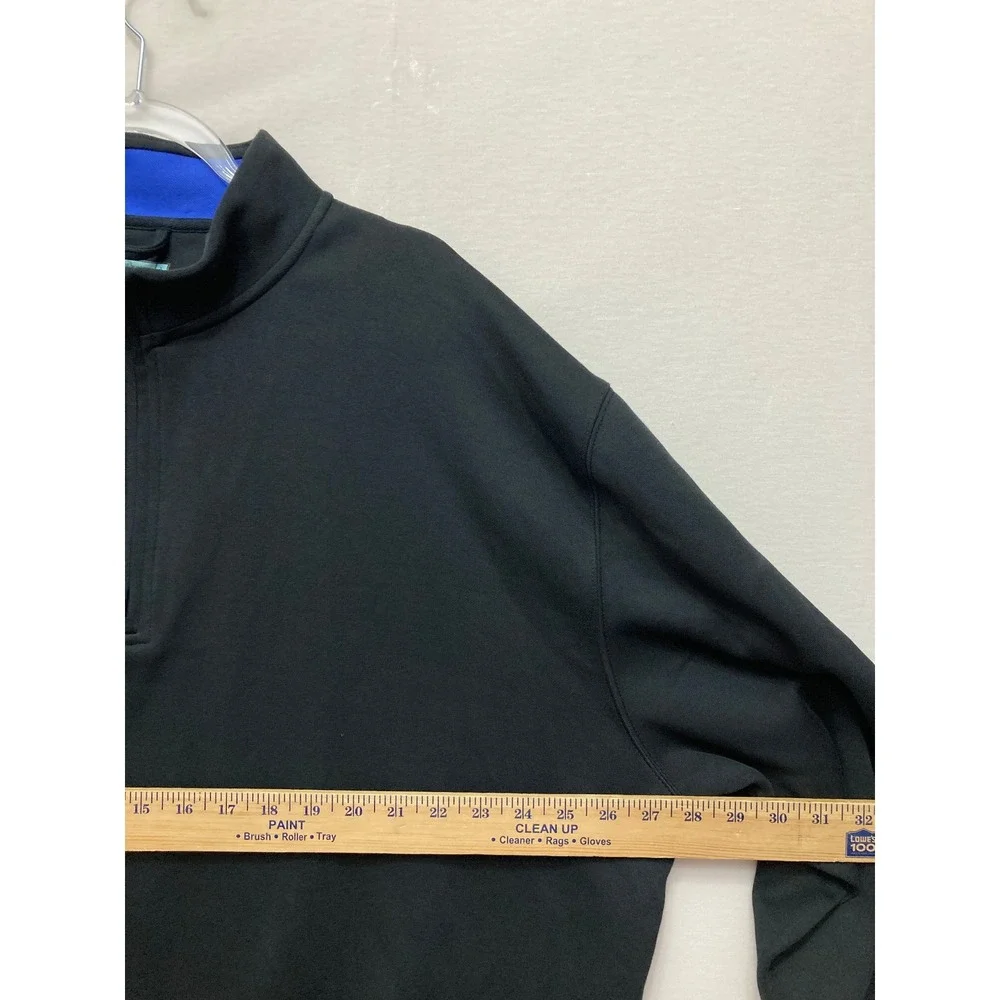 Alan Flusser Quarter Zip Pullover XXL Black Golf Active Mock Neck Sweatshirt